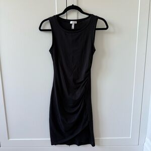 Leith Black Sleeveless Ruched Dress